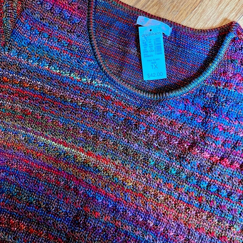 NWT Dress Barn multi-colored sweater size 1X
